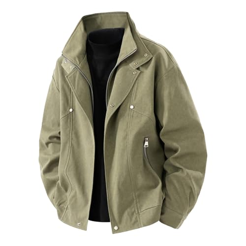 Veste d'extérieur homme zippée avec poches sécurisées coupe-vent ample