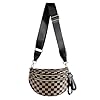 FEIBOON Spacious Checkered Nylon Crossbody Bag Bum Bag Checkered Handbags Wallets for Women