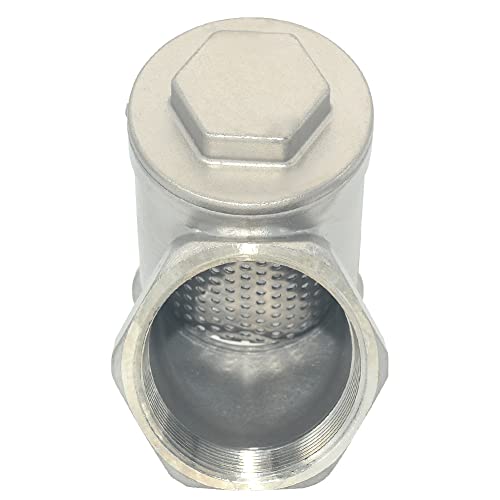 Image of 1-1 /2 inch WYE Strainer Mesh Filter Valve,800WOG Y-Spring NPT Female Check Valve,Stainless Steel SS316 CF8M