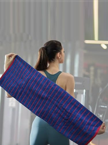 Image of NAUTICA Combo Set Gym Towel + Bottle | 3 PC Set- 1 Single WALL Bottle + 2 PCS Hand Towel | Combo Set for Gym, Yoga, Running & Training |Blue /RED