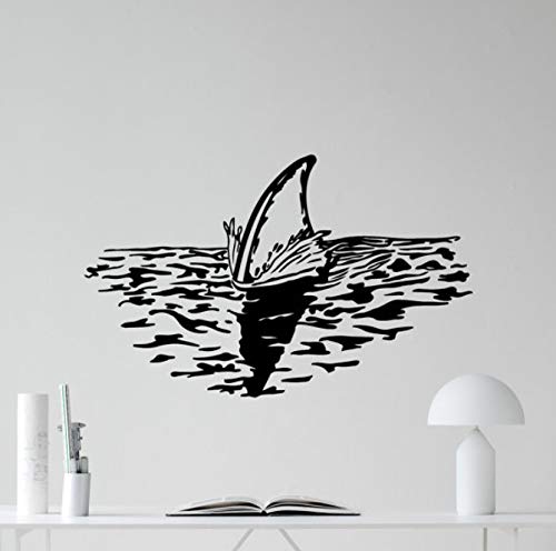 Animal Series Shark Fin Ablove The Ocean Water Sea Animals Vinyl Wall Decals Home Living Room Art Decor Removable Mural 56X56Cm