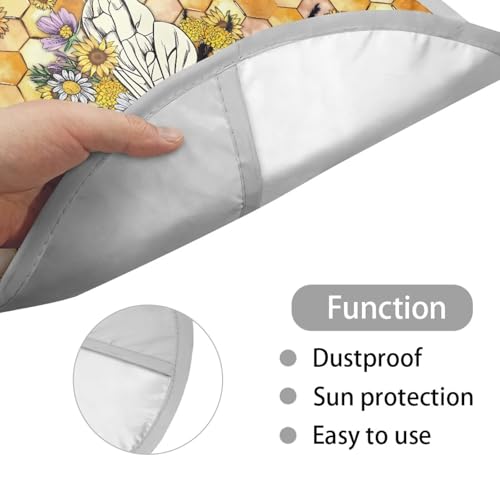 Image of Steering Wheel Sun Shade Cover Easy Installation Reflect UV Sun and Heat Cute Bee Car Interior Sunshade Anti Slip Universal Car Accessories