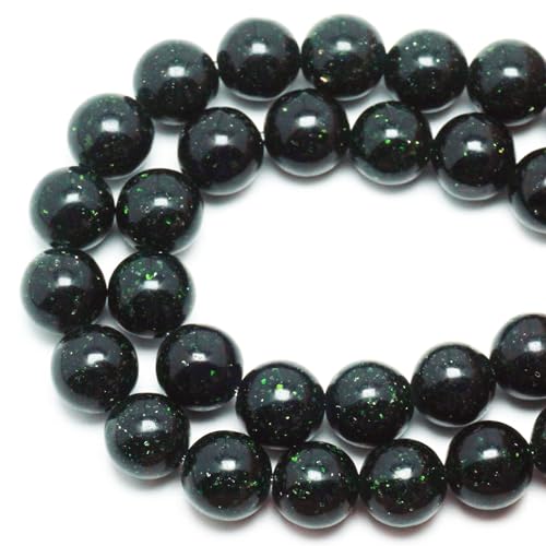 DIQIO Green Sand Stone Gemstone Round Loose Beads (10mm, 34-37pcs)