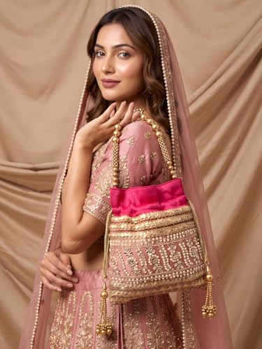 Image of Adiva Potli Handbags For Women | Potli Bags For Ladies For Wedding | Potli Bags For Women | Wedding Bags For Woman | Batwa Potlis Hand Bag | Designer Potli Bag For Ladies For Marriage
