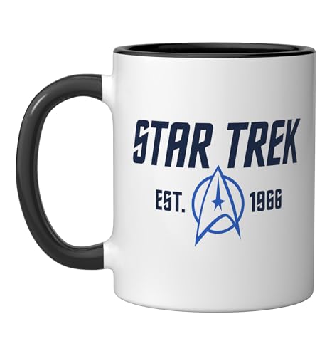 Taza de cerámica oficial Star Trek 11 onzas negro/blanco miniatura 1