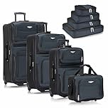 Traveler'S Choice Travel Select Amsterdam Expandable Rolling Upright Luggage, Navy, 2-Piece Set, Navy, 2-Piece Set, Amsterdam Expandable Rolling Upright Luggage