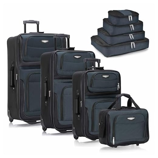 Travel Select Amsterdam Erweiterbares Rollgepäck, Marineblau, 8-Piece Set, 2-TLG