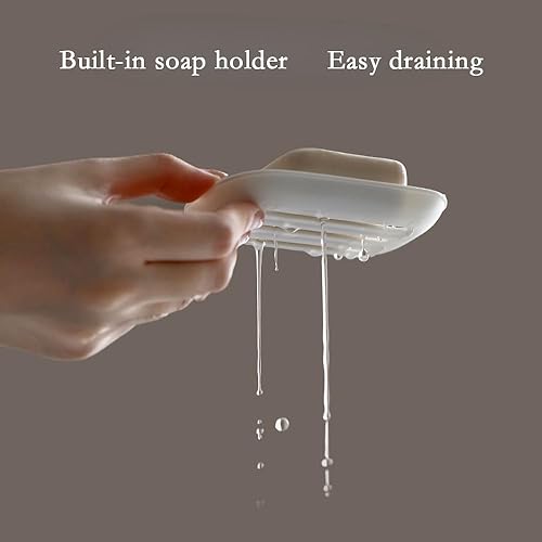 Miniatura 6 de Caja de jabón de viaje a prueba de fugas para ducha, contenedor de jabón portátil, plato con tapa para baño, soporte de jabón de viaje (horizontal)
