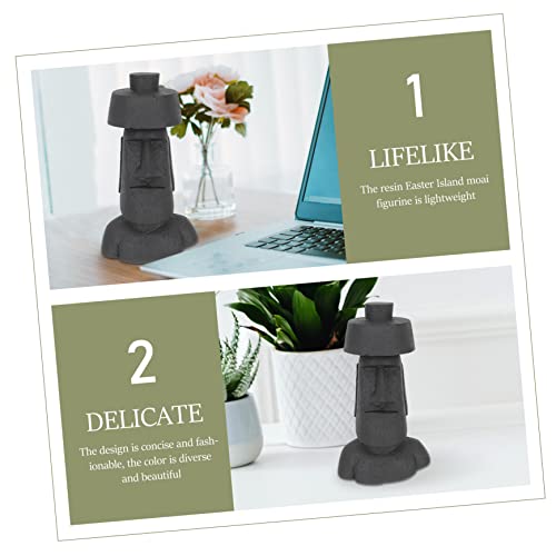 Nolitoy 4Pcs Decor For Home Norse Decor Car Decor Moai Heads Statue Garden People Figurine Winter Thank You Cards With Envelopes Resin Moai Desktop Statues Cartoon Moai Figurines Decorate #TOP1