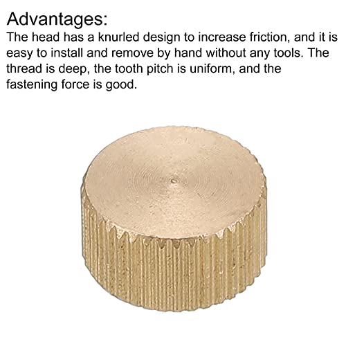 QUARKZMAN Rändelmuttern 4pcs M4 x D12mm x H6mm Messing Rändelmutter Flachkopf Sacklochverriegelung Einstellmuttern für 3D Druckerteile