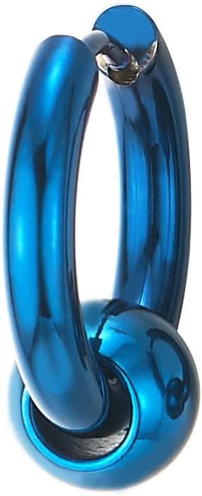 Stainless Steel Circle Beads Huggie Hinged Hoop Earrings for Men Women, 2pc - Image 2