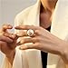 OIDIMS Exaggerated Pearl Statement Band Ring Stainless Steel Y Shaped Unique Style Big Rings Personalized Finger Comfort Fit Jewelry for Women Fashion Gift Birthday Xmas (6)