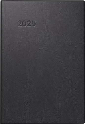 BRUNNEN Pocket Diary Model 723 (2025), 2 Pages = 1 Week, A7, 160 Pages, Plastic Cover, Black