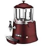 FgdVrelnor Cioccolatiera e Distributore di Cioccolata Calda Professionale,capacità 5L/10L,Temperatura Regolabile,30-90°C,Riscaldatore in Acciaio Inox 304,Preparazione della Cioccolata Calda Red5L
