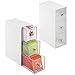 mDesign Juego de 2 organizadores de cocina con 3 cajones de plástico – Mini cajonera para infusiones, bolsas de té, sobres de café, azúcar, etc. – Caja de té en plástico – blanco/transparente