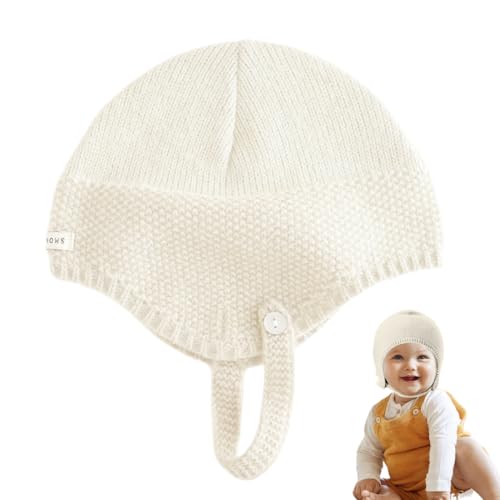 YOFDAL Neonati Berretto, Unisex Bambino Berretti, Carino Cappello Nursery Berretto, per Neonati, Ragazzi, Ragazze 3-16 Mesi (Beige)