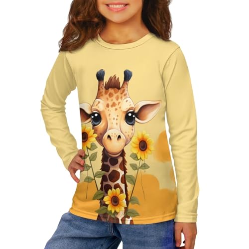 Girls T Shirt 3-16T Long Sleeve Crewneck Shirt Tee Crop Tops Fall Clothes3