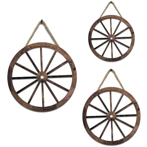 Ampia applicazione: questa decorazione da parete in legno con ruota di carro è delicata con una trama fine che è adatta per decorare occasioni. Come bar, caffè, studio, garage, studio, camera da letto, patio, giardino, cortile, soggiorno, cucina, ecc.