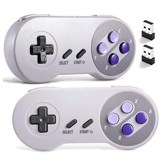 suily Wireless USB Controller for SNES NES Emulator, 2.4GHz USB Gamepad Classic Game Controller Joypad for Windows Laptop PC Mac Raspberry PI System (2 Pack)