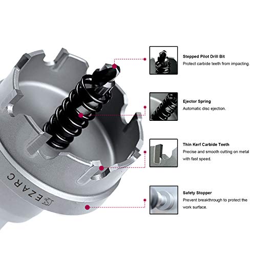 EZARC Tungsten Carbide Teeth Hole Saw (Hole Cutter) Heavy Duty for Stainless Steel Industrial Grade 48mm - Image 2