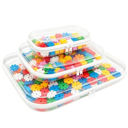 Image of 3PCS Thickened Clear Hard Shell Zipper Case, Professional Grade Plastic Transparent Storage Box, Toiletry Pouch, Travel Organizer, Cosmetic Bag (S /M /L)