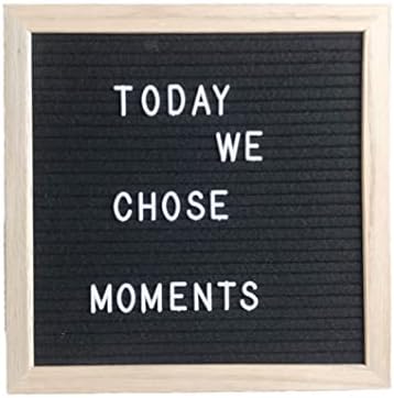 Felt Board Felt Letter Board, 10 x 10 inch Message Board Word Board Letter Board Sign Bulletin Board Letters, Pregnancy Announcements Baby Announcement Sign, Valentines Day Gifts for Her Letterboard (Black)