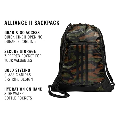 Image of adidas Alliance 2 Sackpack, Camo Clash /Black /White, One Size