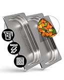 jokobela GN Behälter SET :: GN 1/2 40mm, 1x gelocht, 1x ungelocht :: geeignet für Gaggenau/Miele/Siemens/AEG/Elektrolux Dampfgarer (Temperaturbeständig, Edelstahl, Spülmaschinentauglich)