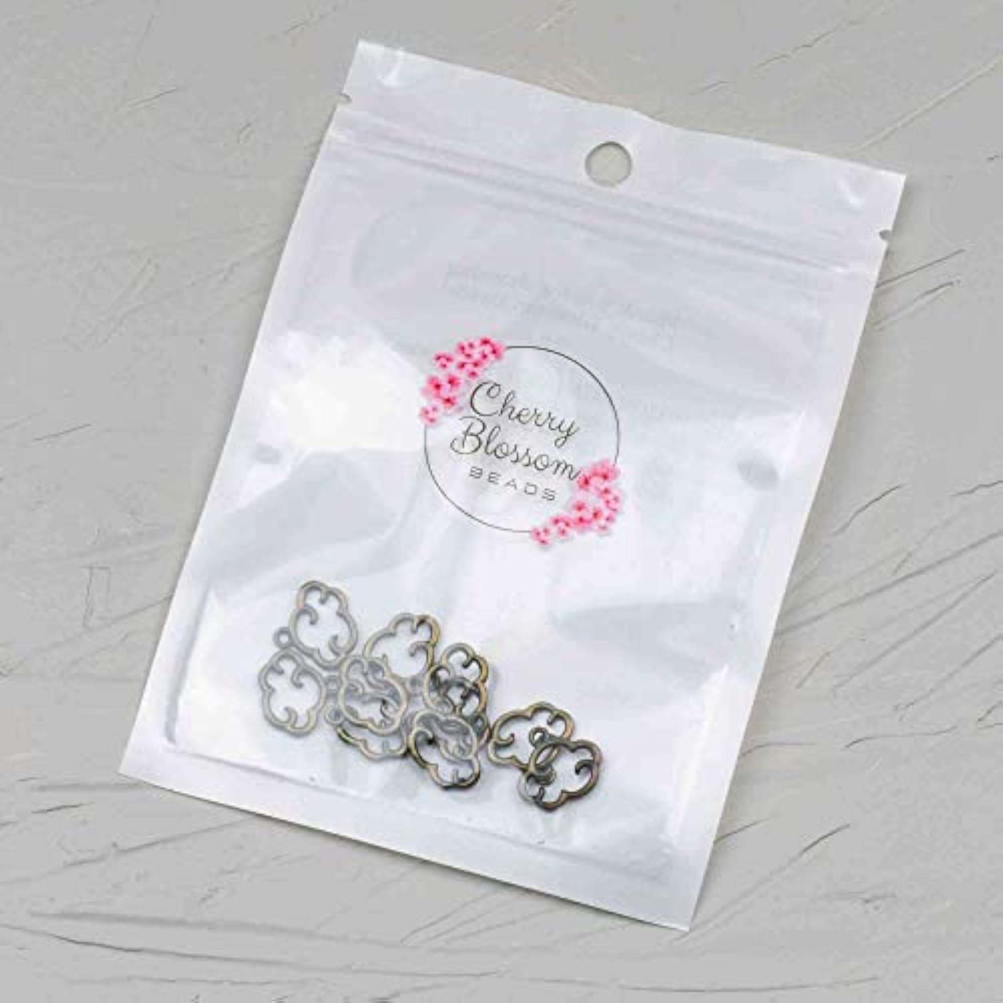 Cloud Charm, Blue/Green Bronze Colored Pewter, 13x14mm, 10 Pcs