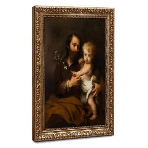 Impression sur toile Saint Joseph avec cadre suspendu pour art mural chic