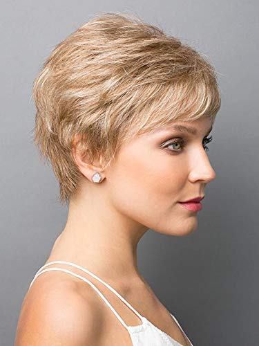Zoe Wig Color Harvest Gold - Rene of Paris Wigs Short Pixie Style Flick Layers Average Cap Modern Hair Bundle MaxWigs Hairloss Booklet
