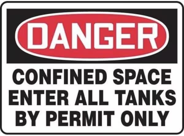 OSHA DANGER SAFETY SIGN CONFINED, Mfr: MCSP005XP-A