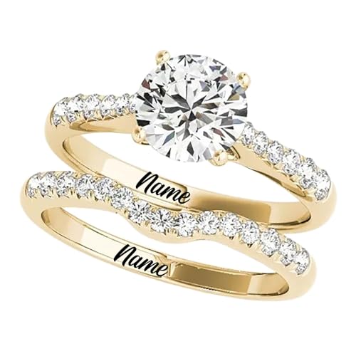 10K 14K 18K Gold Moissanite Bridal Rings Sets for Her, 2.6 CT. tw. Moissanite Engagement Ring Set for Women Wedding Ring Set for Engagement Anniversary Eternity Band
