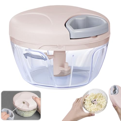 NIUAWASA Zwiebelschneider Manuell 500ml, Manueller Gemüse Schneider Handzerkleinerer Multizerkleinerer mit Edelstahlklingen Schneidemaschine Würfelmühle für Zwiebeln Knoblauchnüsse (Rosa) NIUAWASA Zwiebelschneider Manuell 500ml, Manueller Gemüse Schneider Handzerkleinerer Multizerkleinerer mit Edelstahlklingen Schneidemaschine Würfelmühle für Zwiebeln Knoblauchnüsse (Rosa)
