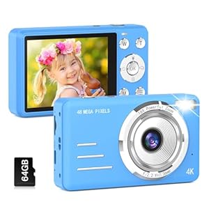 Digital Camera, FHD 1080P Kids Camera, 48MP Point and Shoot Digital Cameras, 16X Zoom, Anti Shake, Compact Small Camera for Kids Gifts for Teens Girls Boys