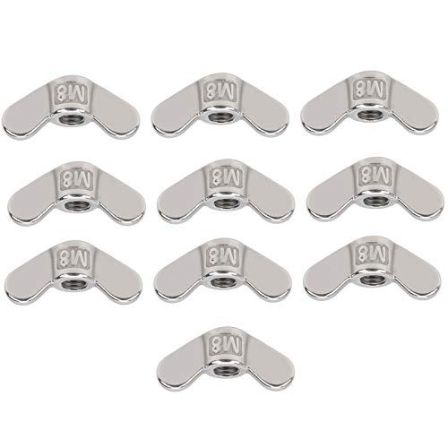 Yuecoom 10Pcs M8 Wing Nut, Butterfly Nuts 304 Stainless Steel Fastener Hardware Accessory for Home Maintenance and Engineering