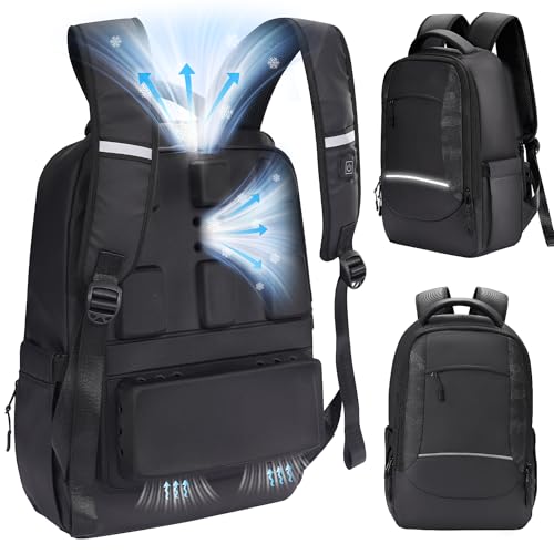 Cooling Backpack with Ventilated Frame and Fans