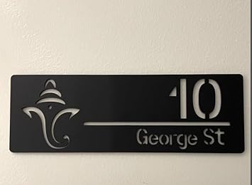 CRAFTEEZY Customised Personalized Acrylic Name Board Plate For Home Entrance Apartment Office House (12 x 4 Inch)