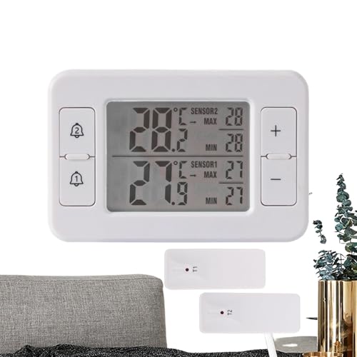 Monitor de temperatura inalámbrica digital - Sensor del congelador del refrigerador | Herramienta de medición de electrodomésticos de cocina inteligente, termómetro de exhibición remota con suministro