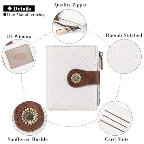 FALAN MULE Small Wallet for Women Bifold RFID Blocking Leather Card Holder with Zipper Coin Pocket4