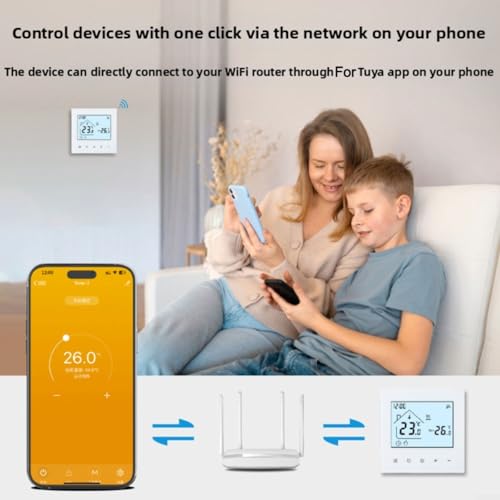 Thermostat WiFi programmable Tuya chauffage eau écran LCD application assistant vocal