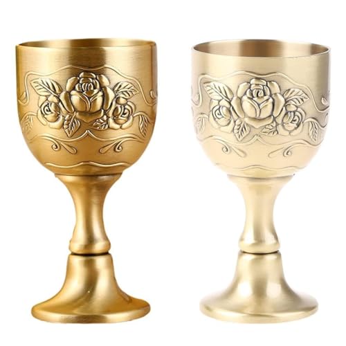 HVRFJXI Calice da vino in lega di zinco fatto a mano Calice da acqua retrò tazza champagne rosso calice per birra bere vino russo calice