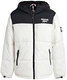 Reebok Boys Puffer Jacket - Heavyweight Water & Wind Resistant Quilted Boys Winter Coat - Fleece Insulated Kids Winter Jacket, Size 8, White