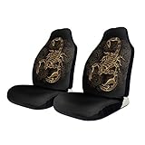 Foruidea Vintage Horoscope Scorpion Tattoo Pattern Car Seat Covers Set of 2 Vehicle Seat Protector Car Covers for Auto Cars Sedan SUV Automotive Interior