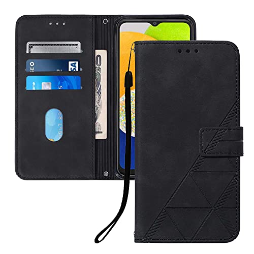 Étui de téléphone Redmi A3 en similicuir PU noir résistant aux chocs