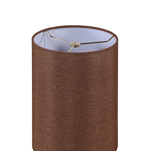 Image of Aspen Creative 31310 Contemporary Drum (Cylinder) Shaped Spider Construction Lamp Shade in Dark Brown, 8 inch wide (8 inch x 8 inch x 11 inch)