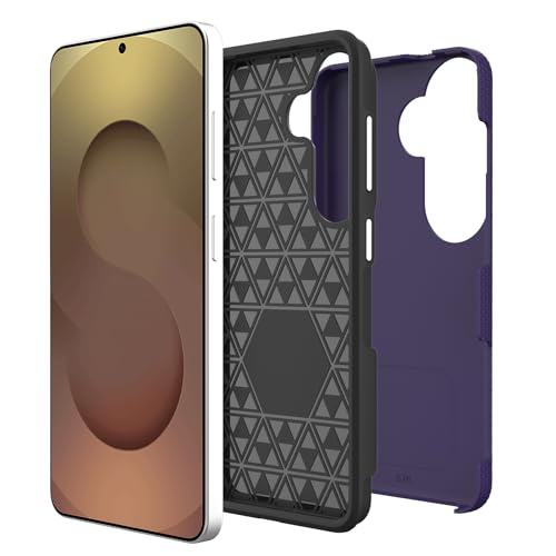 Image of NOXO Ultra-Hybrid Triangle Back Case Cover Compatible with Samsung Galaxy S26 | Shockproof Design | Camera Protection | Soft TPU & Rugged PC | Bumper Cases and Covers (Deep Purple)
