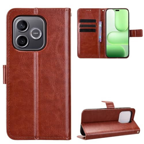 �J�o�[ �Ή��@�� for Realme Note 80 [PU���U�[+�V�F��] [�t���b�v�X�^���h] [�E�H���b�g�J�[�h�X���b�g] [�}�O�l�b�g�N���[�W���[] Brown