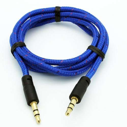 Cable Auxiliar 3.5mm Azul Trenzado 1m miniatura 3
