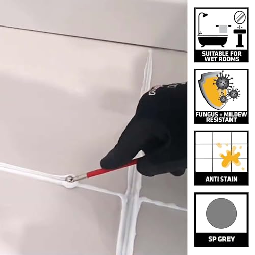 Image of SIKA - SikaCeram 850 Design, SP grey, Epoxy floor and wall tile coloured grout for joint 2-15mm inside, 400ml